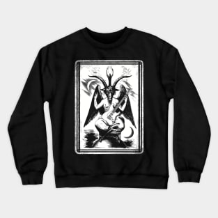 Baphomet strat guitar white Crewneck Sweatshirt